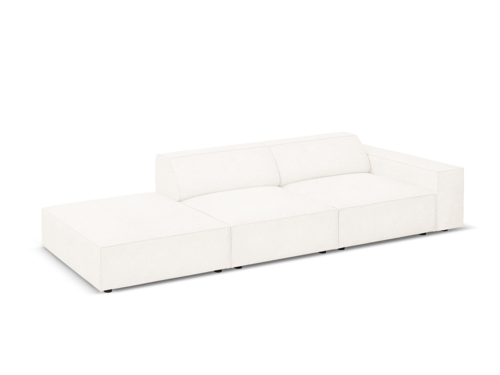 Jodie Boucle modulares Sofa open links 3 Sitzer in Beige präsentiert im Onlineshop von KAQTU Design AG. L-Sofa links ist von Micadoni