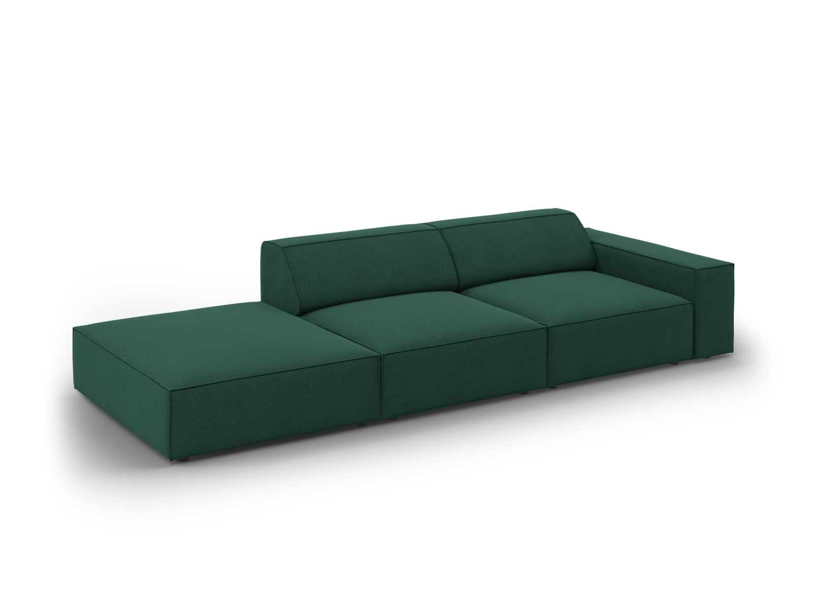 Jodie Modulares Sofa open links 3 Sitzer in Green präsentiert im Onlineshop von KAQTU Design AG. L-Sofa links ist von Micadoni
