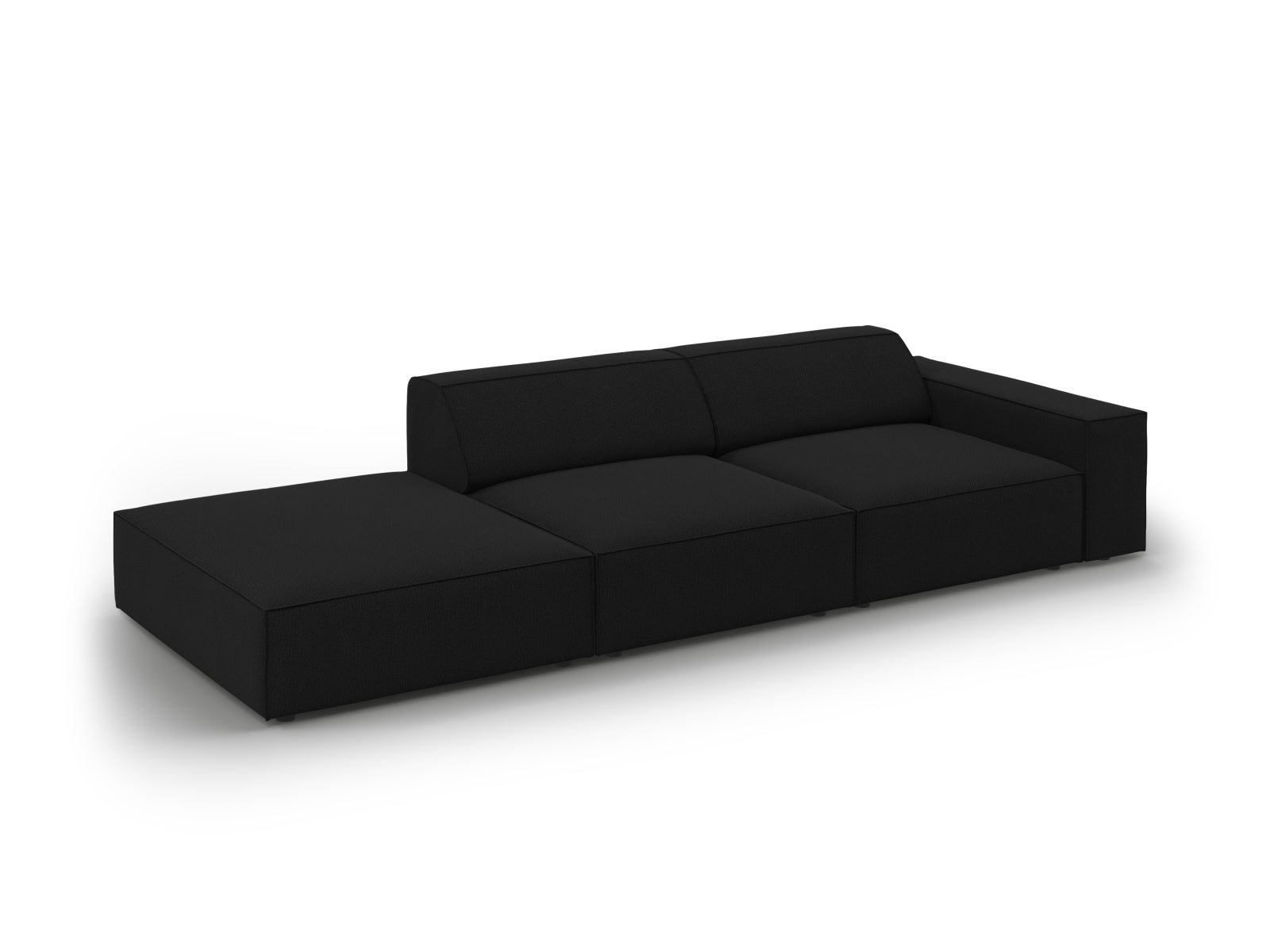 Jodie Modulares Sofa open links 3 Sitzer in Black präsentiert im Onlineshop von KAQTU Design AG. L-Sofa links ist von Micadoni