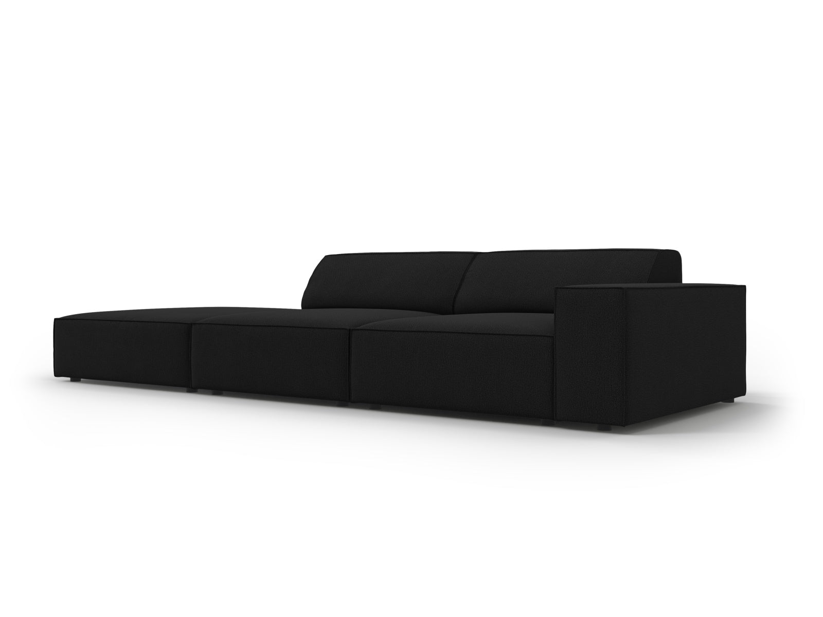 Jodie Modulares Sofa open links 3 Sitzer in Black präsentiert im Onlineshop von KAQTU Design AG. L-Sofa links ist von Micadoni