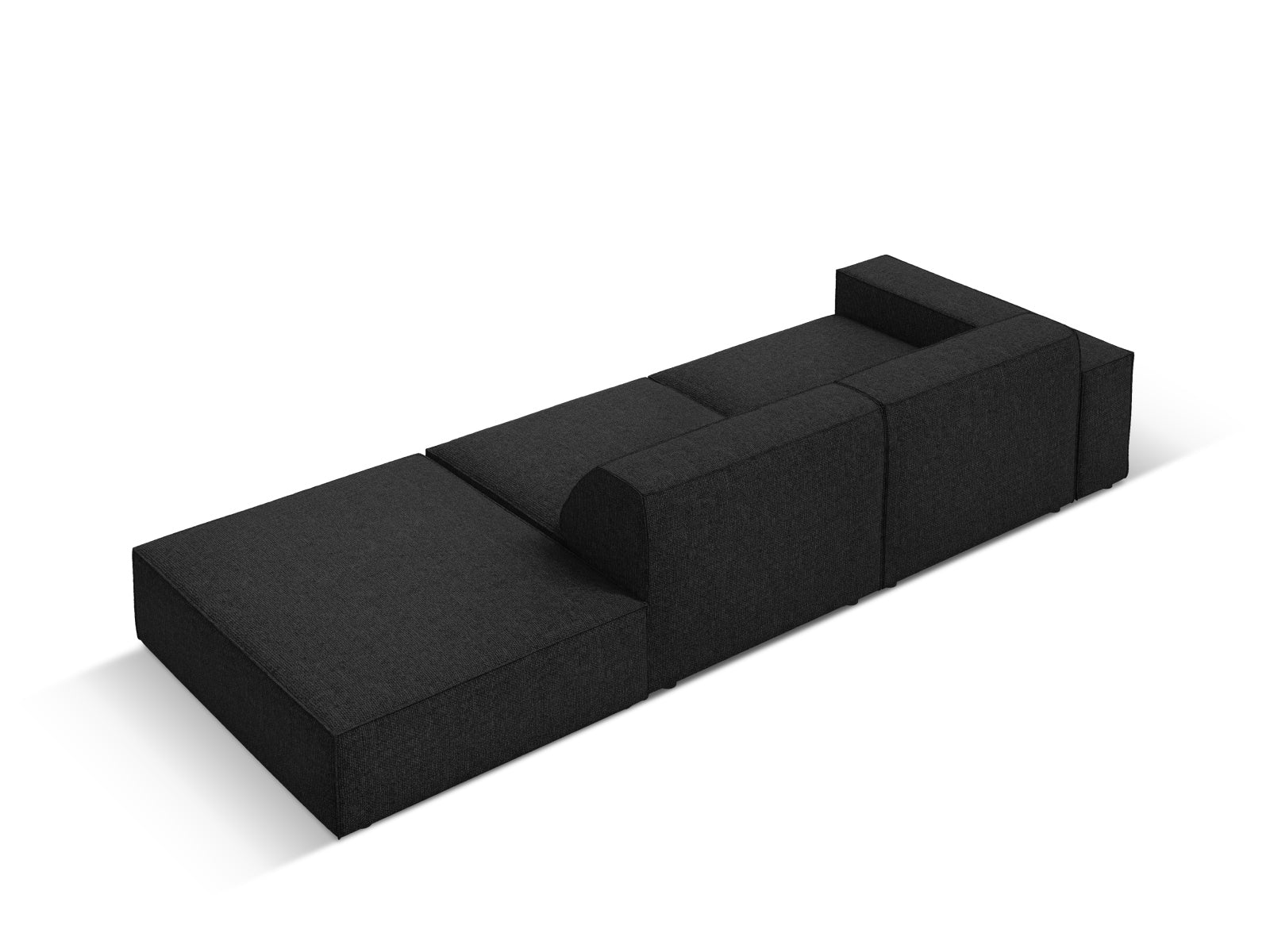 Jodie Modulares Sofa open rechts 3 Sitzer in Black präsentiert im Onlineshop von KAQTU Design AG. L-Sofa rechts ist von Micadoni
