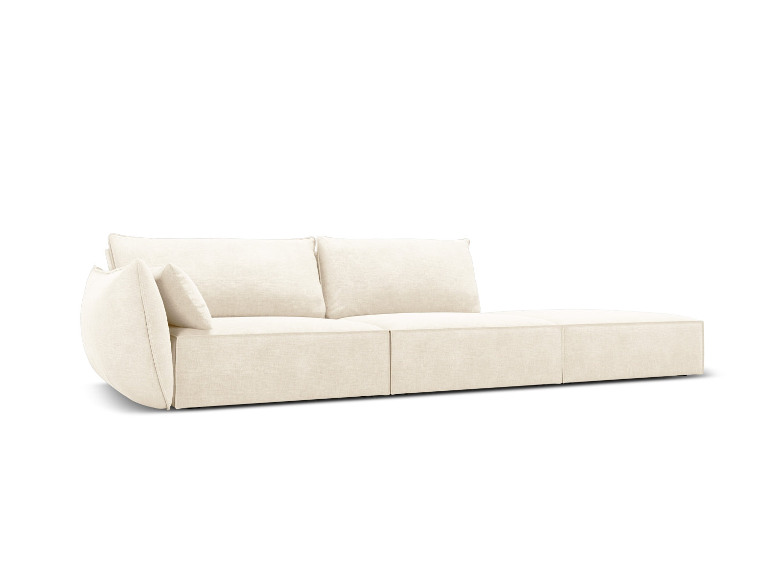 Elegantes Kaelle Sofa rechts, 4-Sitzer in sanftem Beige, ideal für stilvolle Wohnräume. Hochwertige Verarbeitung von Micadoni.