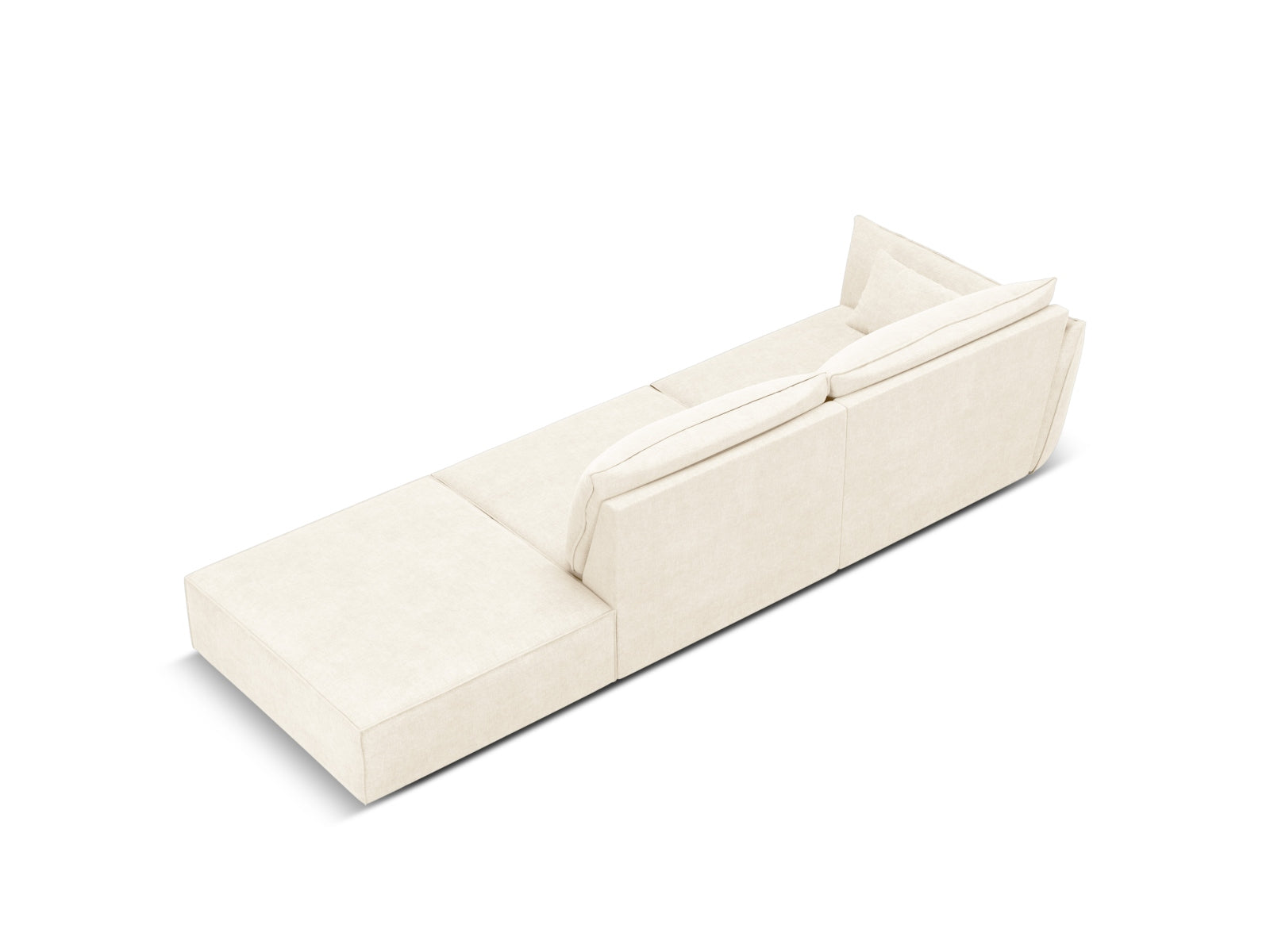 Modernes 4-Sitzer Kaelle Sofa rechts in zartem Beige, perfekt für gemütliche Wohnzimmer. Hochwertige Materialien von Micadoni.