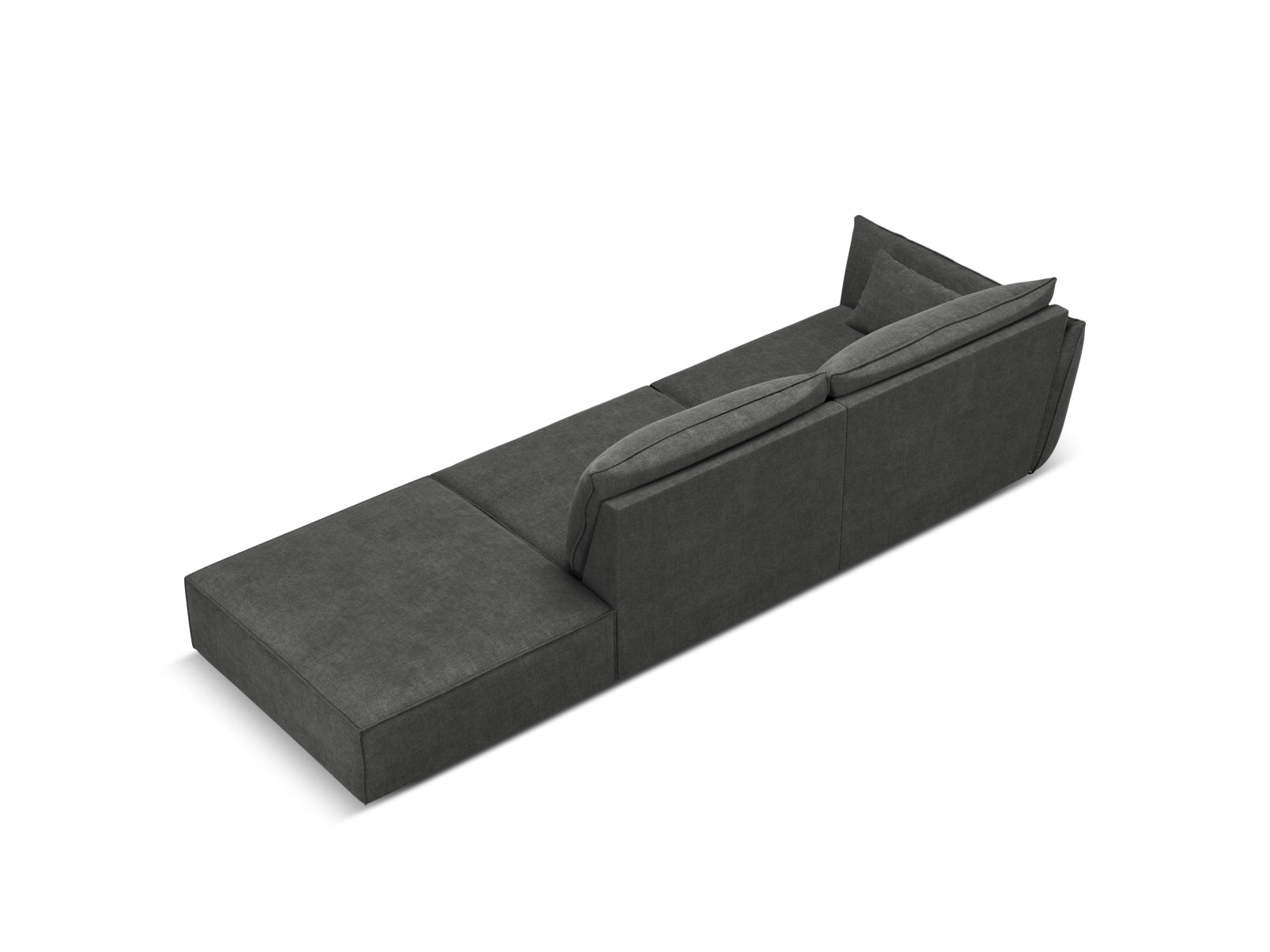 Modernes 4-Sitzer Kaelle Sofa in Dunkelgrau, rechtsseitig, perfekt für gemütliche und elegante Wohnbereiche. Hochwertige Verarbeitung von Micadoni.