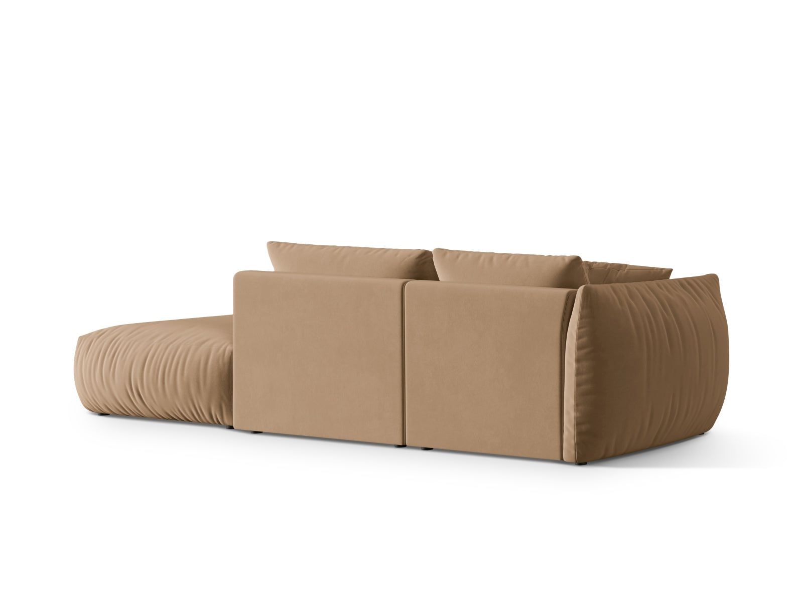 Elegantes Chris Velour Modular Sofa in Sand-Casino, 3-Sitzer, ideal für stilvolle und komfortable Wohnräume.