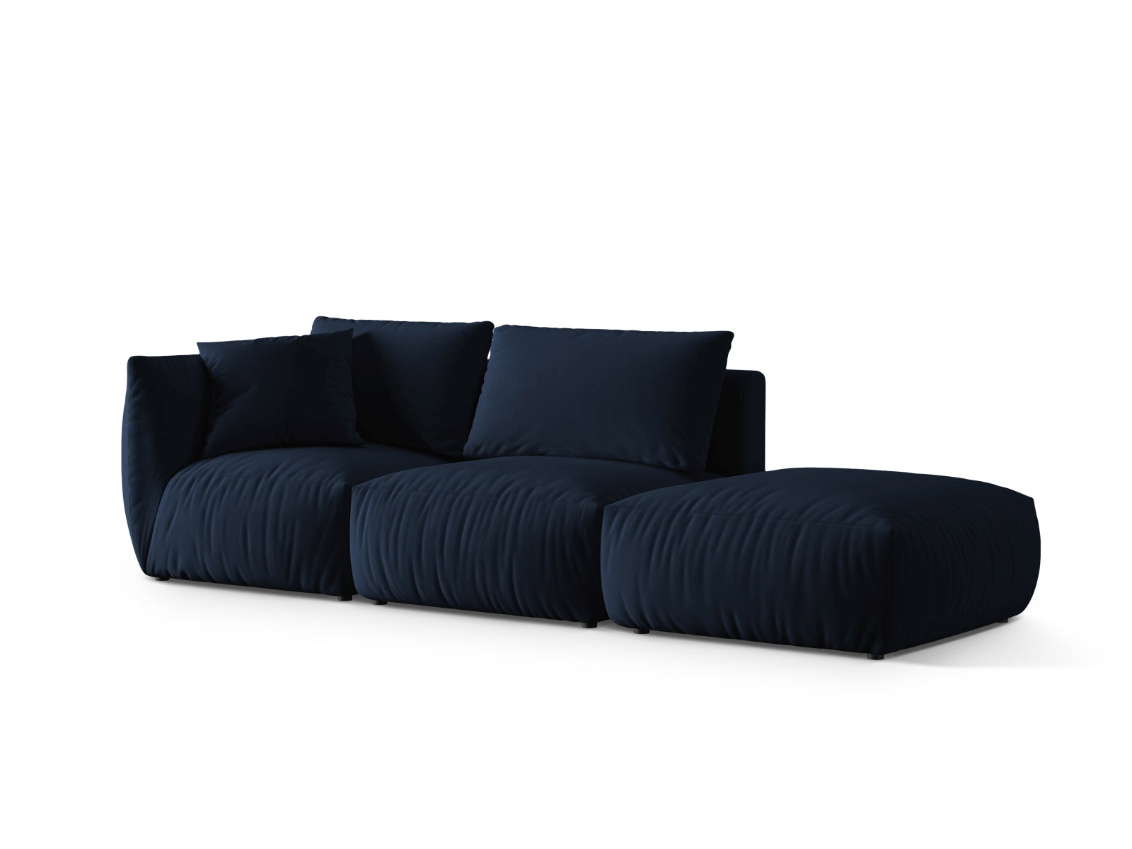 Stilvolles 3-Sitzer Chris Velour Modular Sofa in Royal Blue-Casino, perfekt für moderne Wohnkonzepte, angeboten von Micadoni.