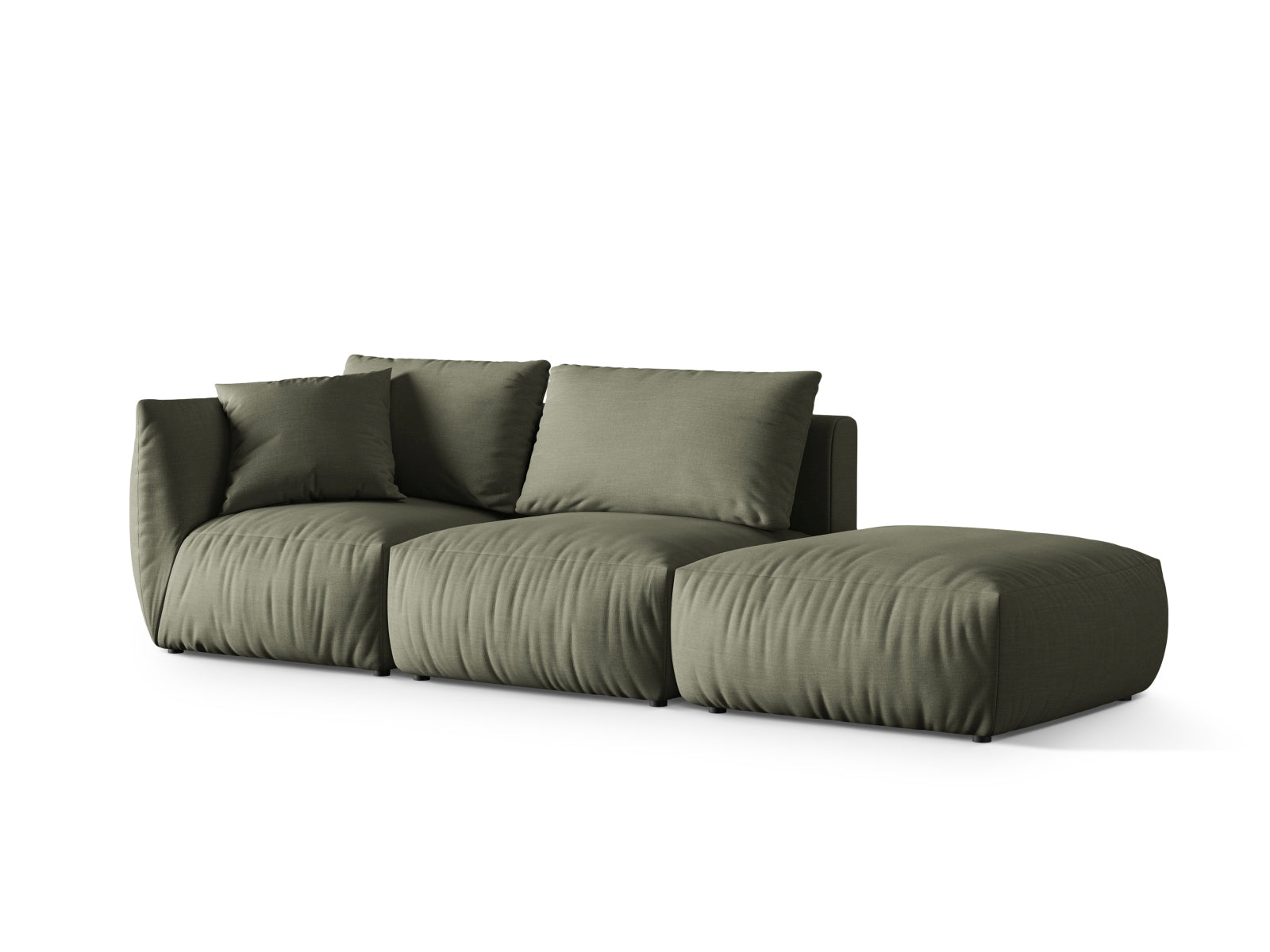 Modernes Chris Modular Sofa in zartem Blau, 3-Sitzer von Micadoni, bietet stilvollen Komfort für jedes Wohnzimmer.