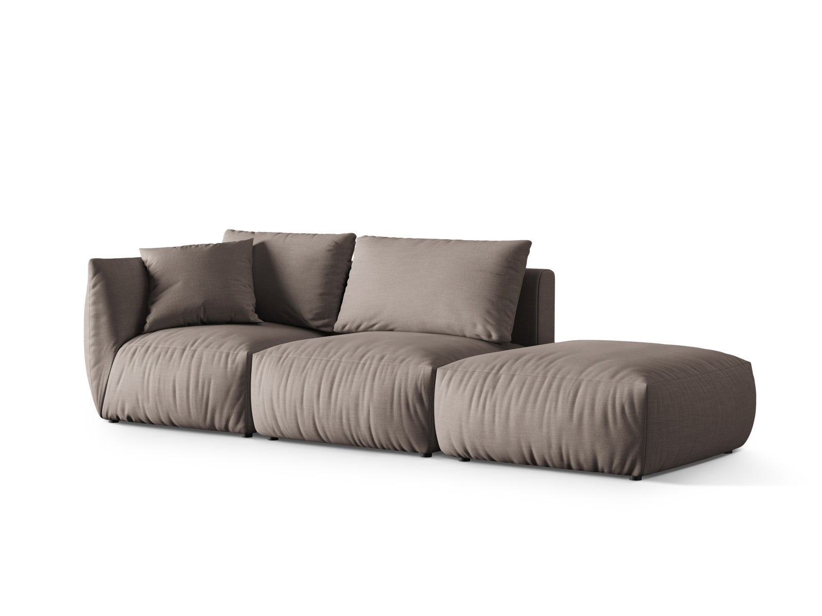 Modernes 3-Sitzer Chris Modular Sofa in Warm Grey, rechtsseitig, perfekt für gemütliche und stilvolle Wohnambiente.