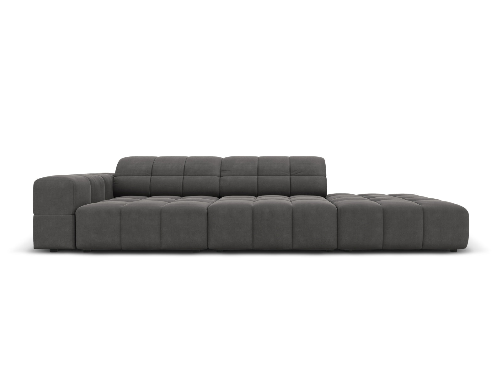 Jennifer Velour Sofa rechts 3 Sitzer in Grey präsentiert im Onlineshop von KAQTU Design AG. 3er Sofa ist von Micadoni