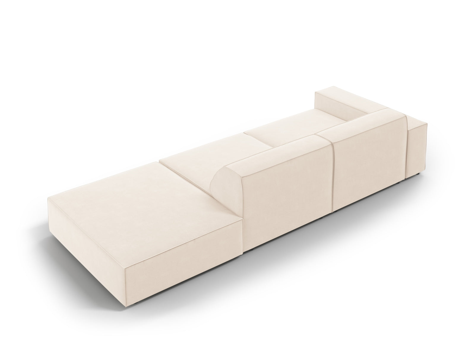 Jodie Velour modulares Sofa rechts 3 Sitzer in Light Beige präsentiert im Onlineshop von KAQTU Design AG. L-Sofa rechts ist von Micadoni