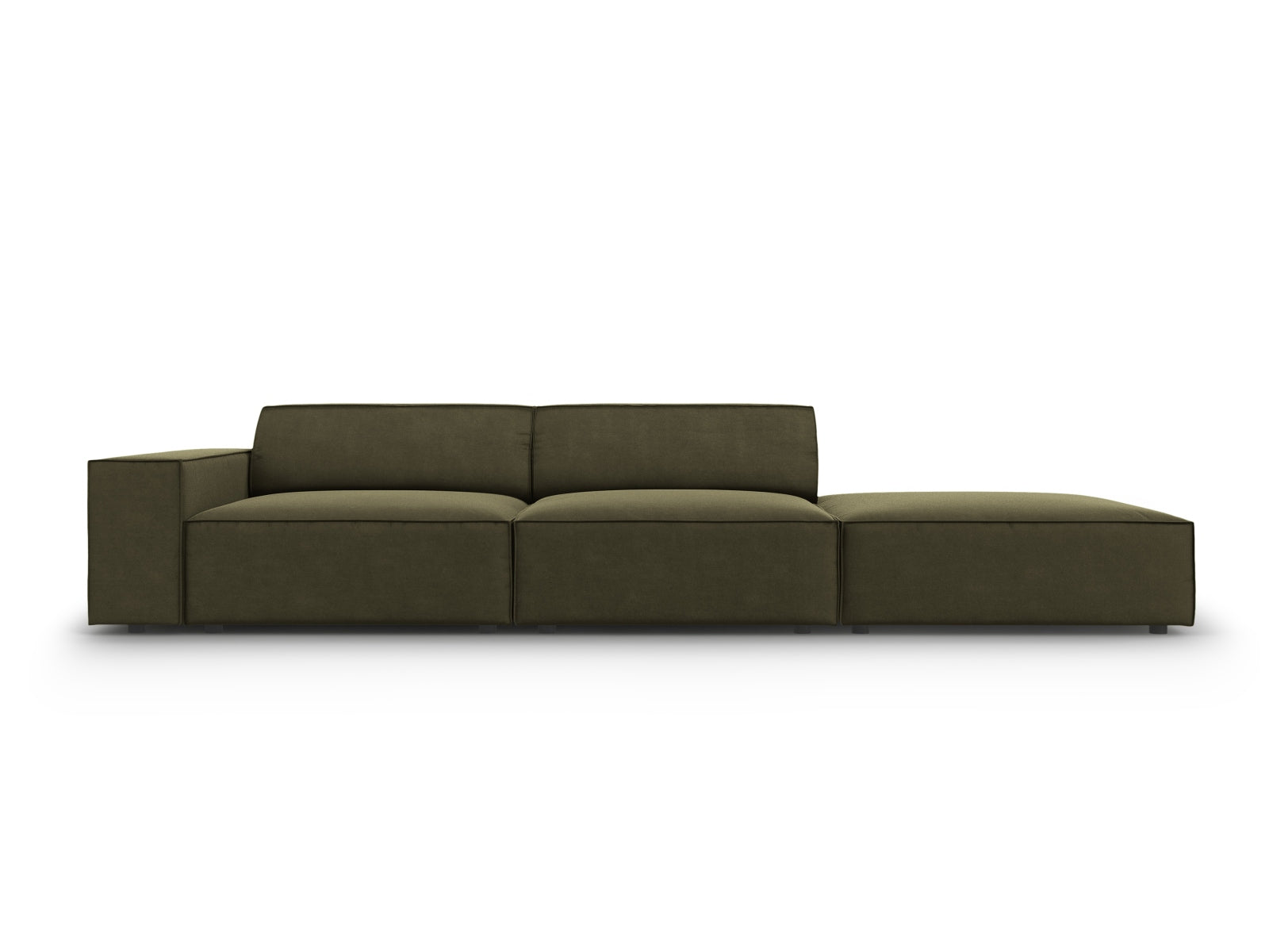 Jodie Velour modulares Sofa rechts 3 Sitzer in Green präsentiert im Onlineshop von KAQTU Design AG. L-Sofa rechts ist von Micadoni