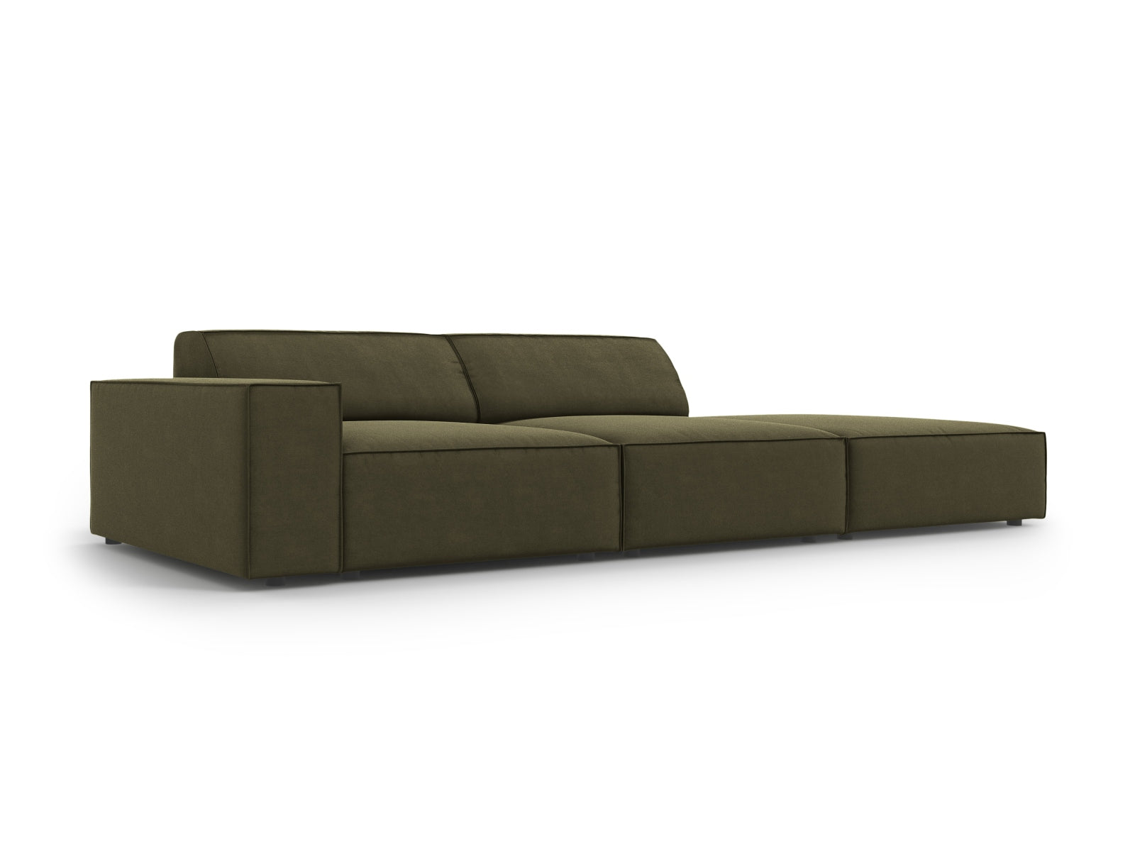 Jodie Velour modulares Sofa rechts 3 Sitzer in Green präsentiert im Onlineshop von KAQTU Design AG. L-Sofa rechts ist von Micadoni