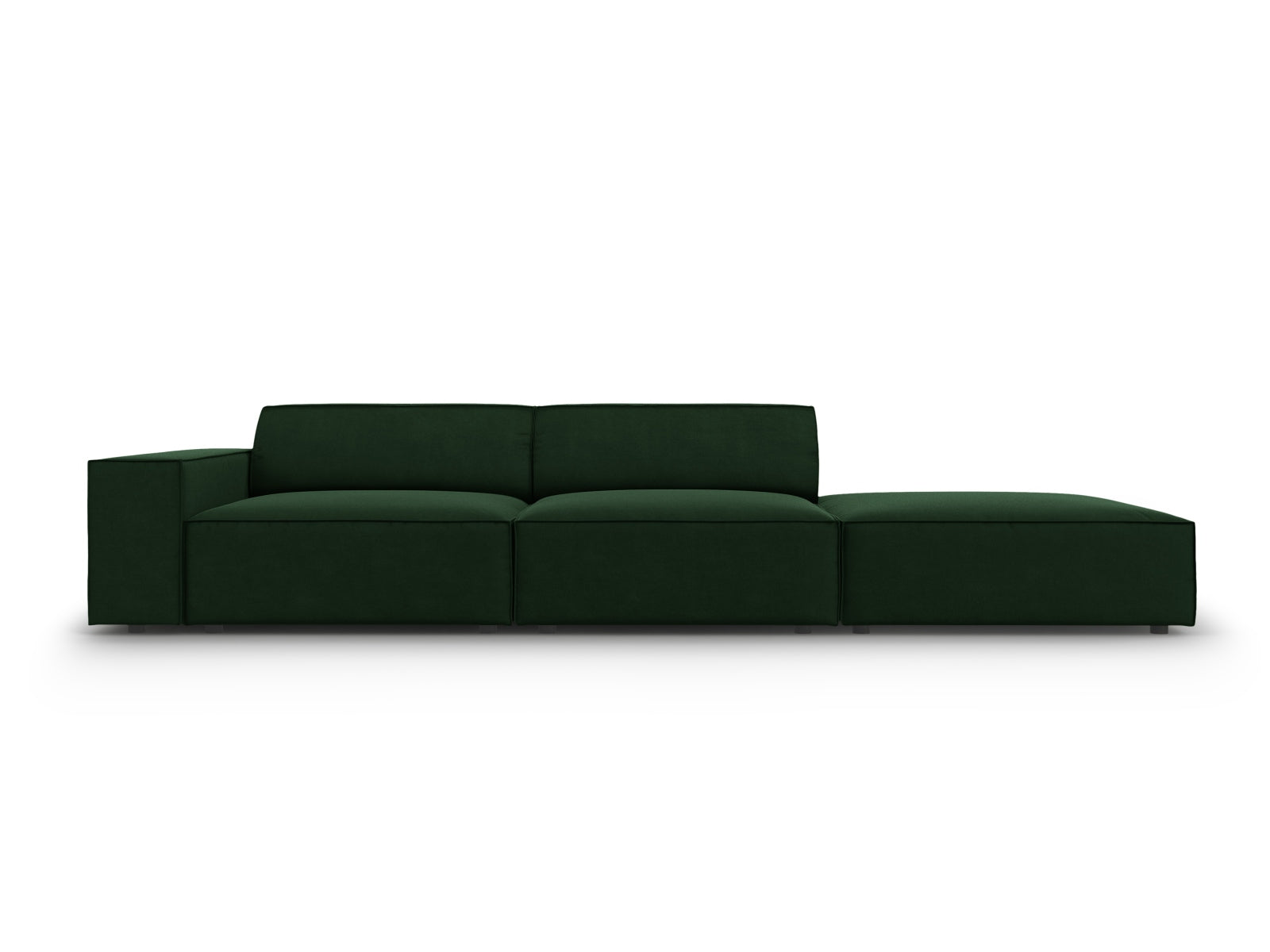 Jodie Velour modulares Sofa rechts 3 Sitzer in Bottle Green präsentiert im Onlineshop von KAQTU Design AG. L-Sofa rechts ist von Micadoni