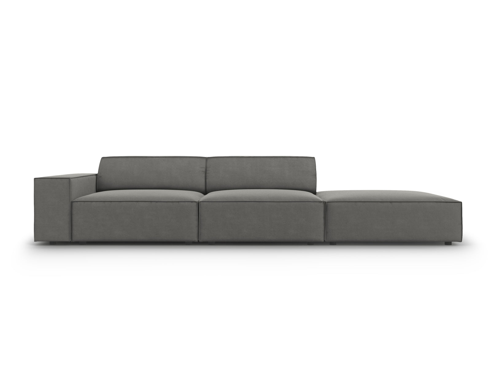 Jodie Velour modulares Sofa rechts 3 Sitzer in Light Grey präsentiert im Onlineshop von KAQTU Design AG. L-Sofa rechts ist von Micadoni