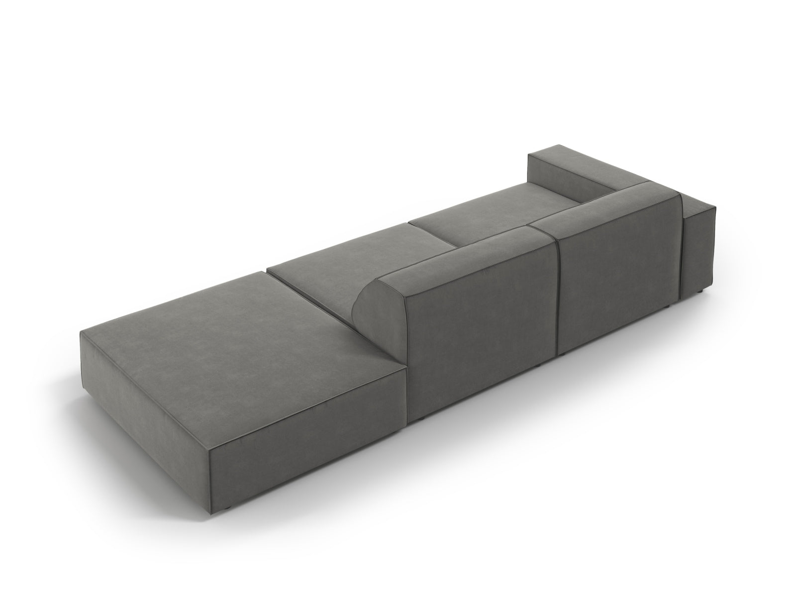 Jodie Velour modulares Sofa rechts 3 Sitzer in Light Grey präsentiert im Onlineshop von KAQTU Design AG. L-Sofa rechts ist von Micadoni