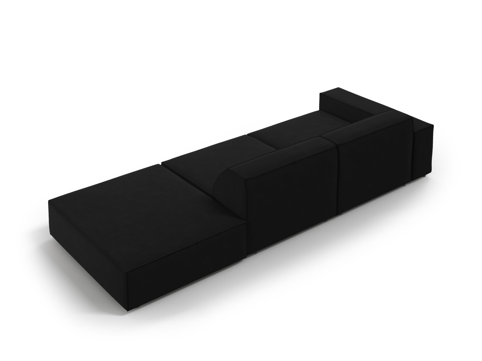 Jodie Velour modulares Sofa rechts 3 Sitzer in Black präsentiert im Onlineshop von KAQTU Design AG. L-Sofa rechts ist von Micadoni