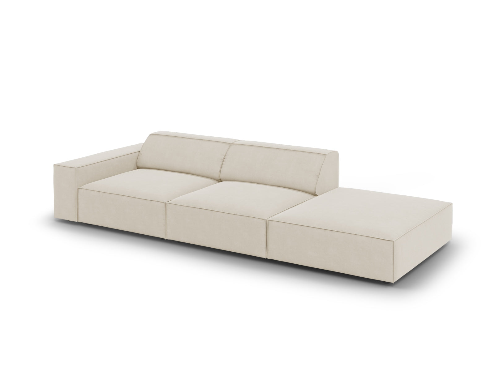 Jodie Velour modulares Sofa rechts 3 Sitzer in Dark Beige präsentiert im Onlineshop von KAQTU Design AG. L-Sofa rechts ist von Micadoni