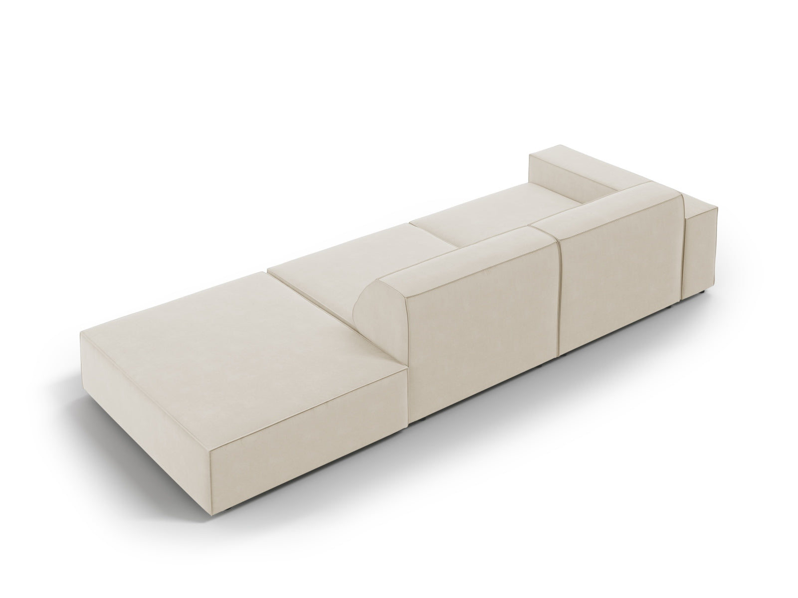 Jodie Velour modulares Sofa rechts 3 Sitzer in Dark Beige präsentiert im Onlineshop von KAQTU Design AG. L-Sofa rechts ist von Micadoni