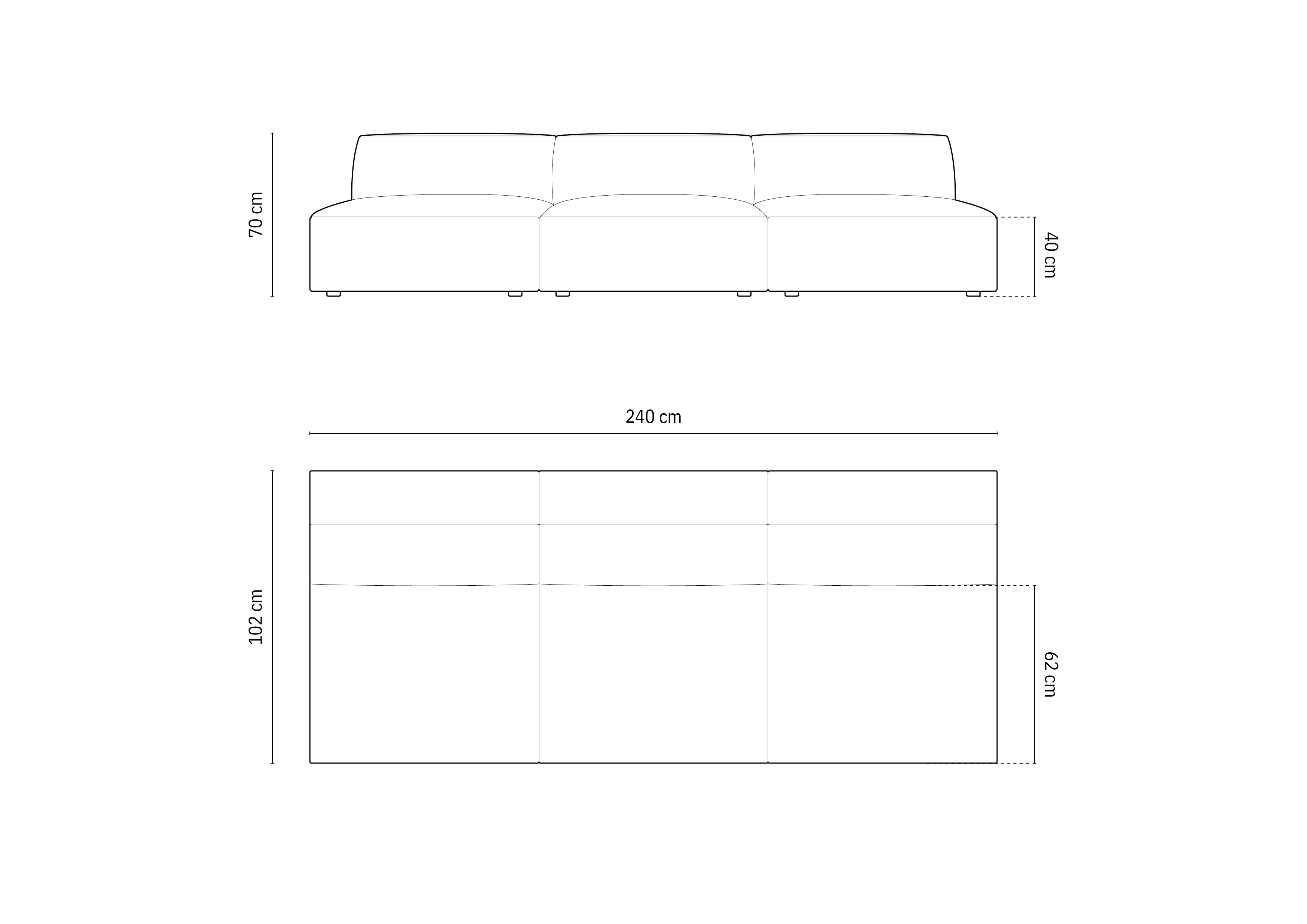 Jodie Boucle modulares Sofa 3 Sitzer in White präsentiert im Onlineshop von KAQTU Design AG. 3er Sofa ist von Micadoni