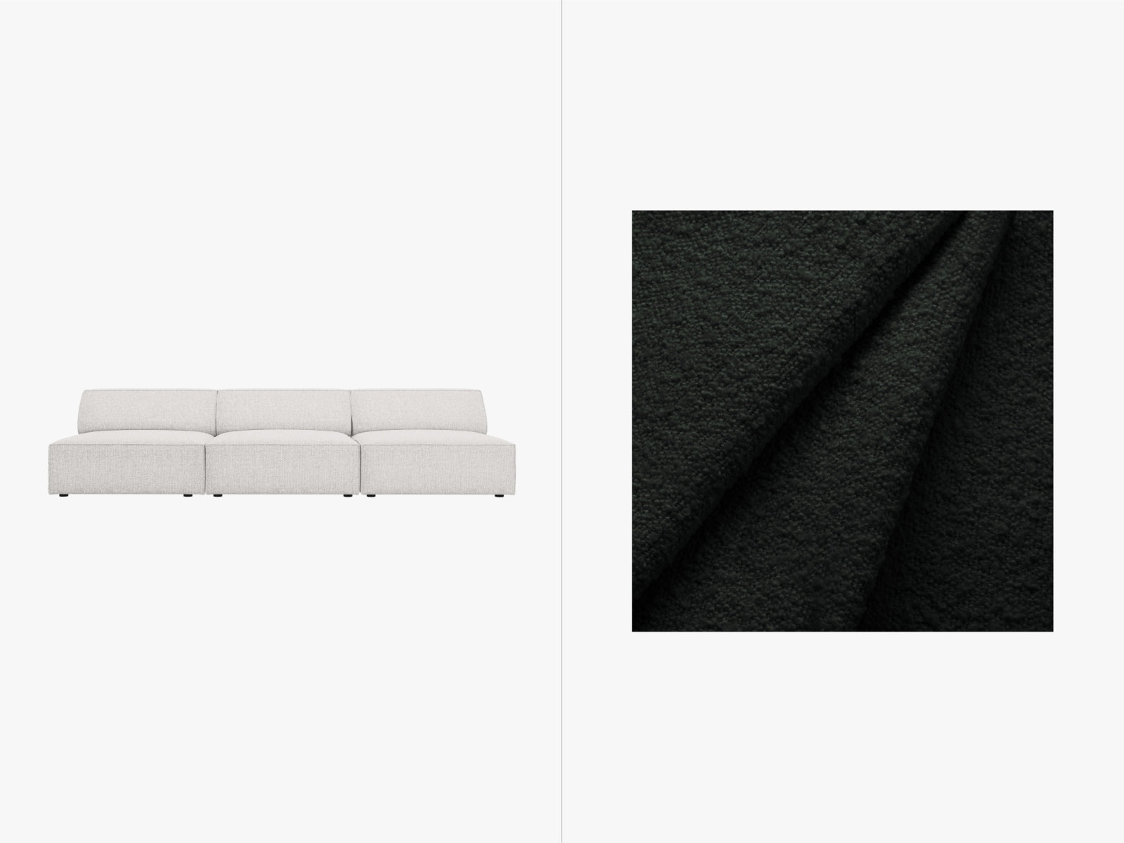 Jodie Boucle modulares Sofa 3 Sitzer in Black präsentiert im Onlineshop von KAQTU Design AG. 3er Sofa ist von Micadoni