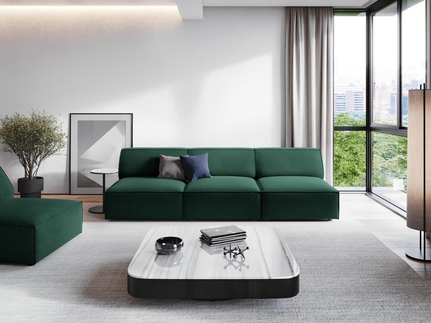 Jodie Modulares Sofa 3 Sitzer in Green präsentiert im Onlineshop von KAQTU Design AG. 3er Sofa ist von Micadoni
