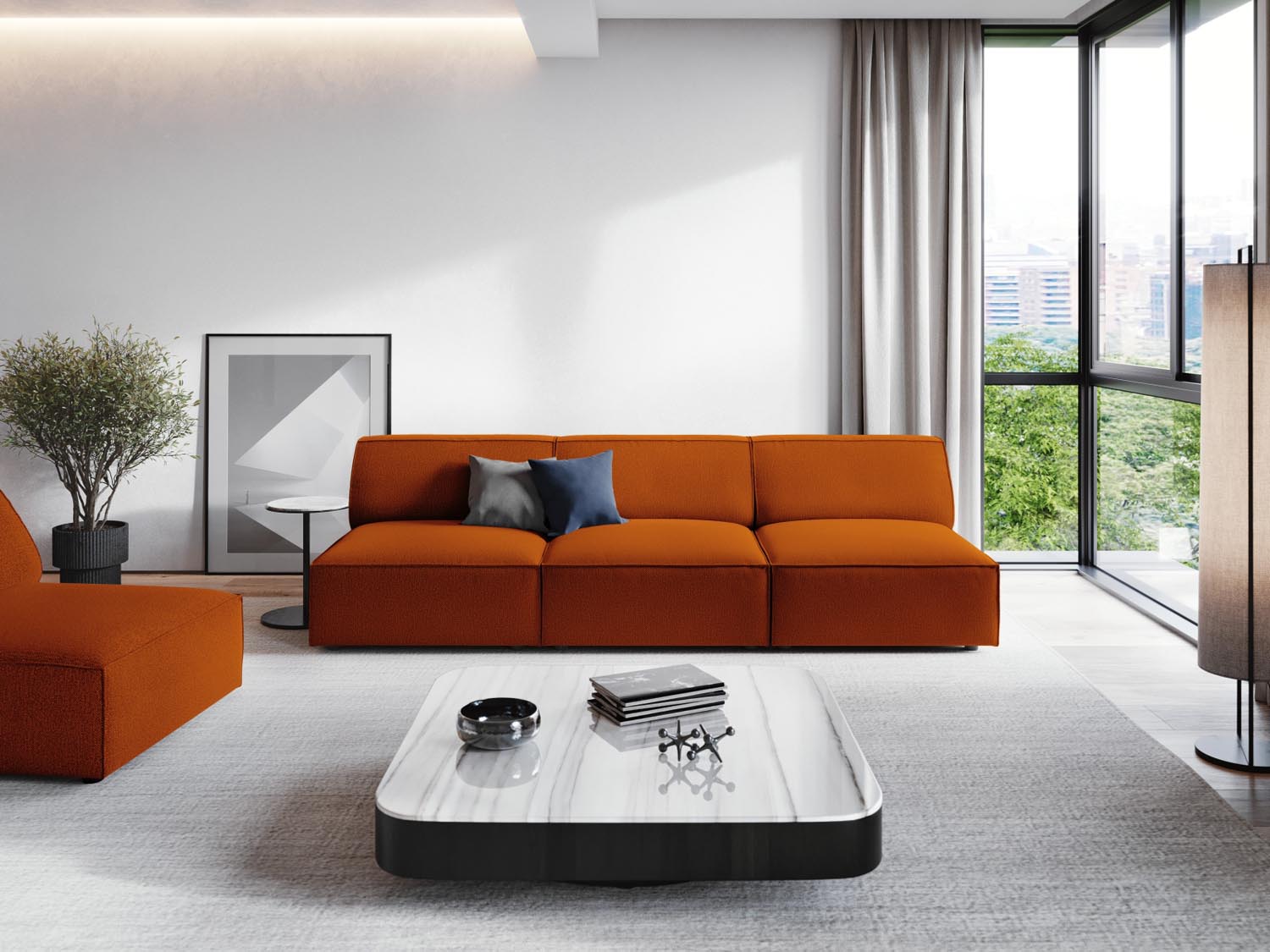 Jodie Modulares Sofa 3 Sitzer in Terracotta präsentiert im Onlineshop von KAQTU Design AG. 3er Sofa ist von Micadoni
