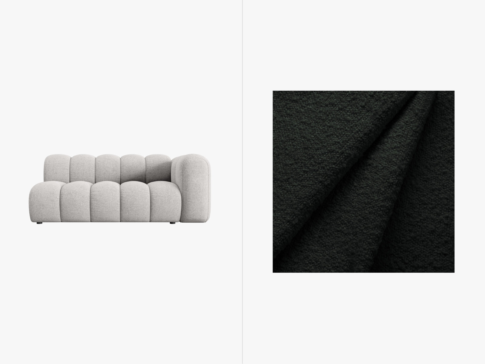 Lupine Boucle rechts Modular Sofa 3 Sitzer in Black-Baloo präsentiert im Onlineshop von KAQTU Design AG. Modulares Sofa ist von Micadoni