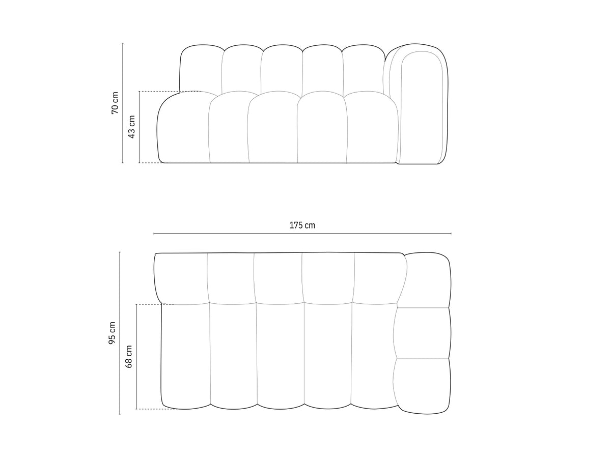 Lupine Modular Sofa rechts 3 Sitzer in Light Beige-Eden präsentiert im Onlineshop von KAQTU Design AG. Modulares Sofa ist von Micadoni