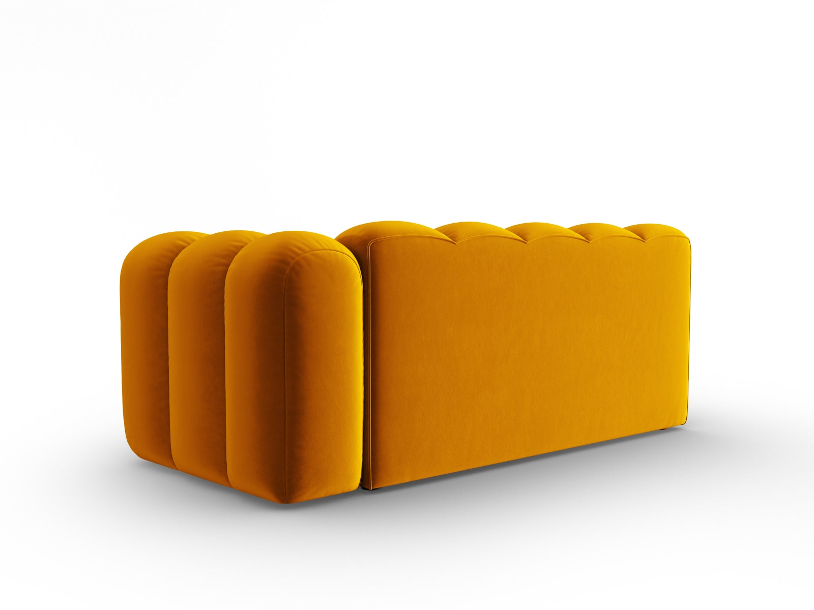 Modulares 3-Sitzer Sofa Lupine in Gelb, rechtsseitig, aus Velours, perfekt für moderne und elegante Wohnkonzepte von Micadoni.