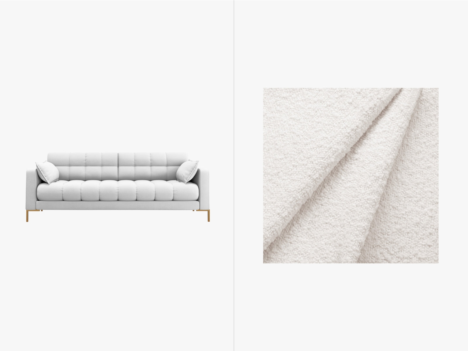 Mamaia Sofa 3 Sitzer in White/Gold präsentiert im Onlineshop von KAQTU Design AG. 3er Sofa ist von Micadoni