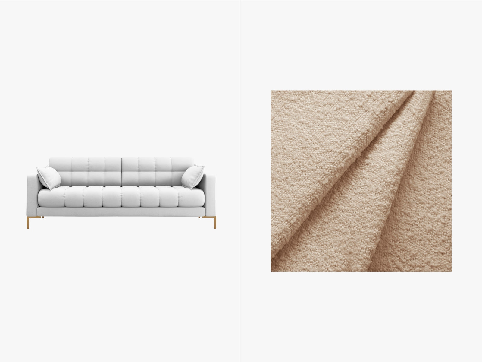 Mamaia Sofa 3 Sitzer in Beige/Gold präsentiert im Onlineshop von KAQTU Design AG. 3er Sofa ist von Micadoni