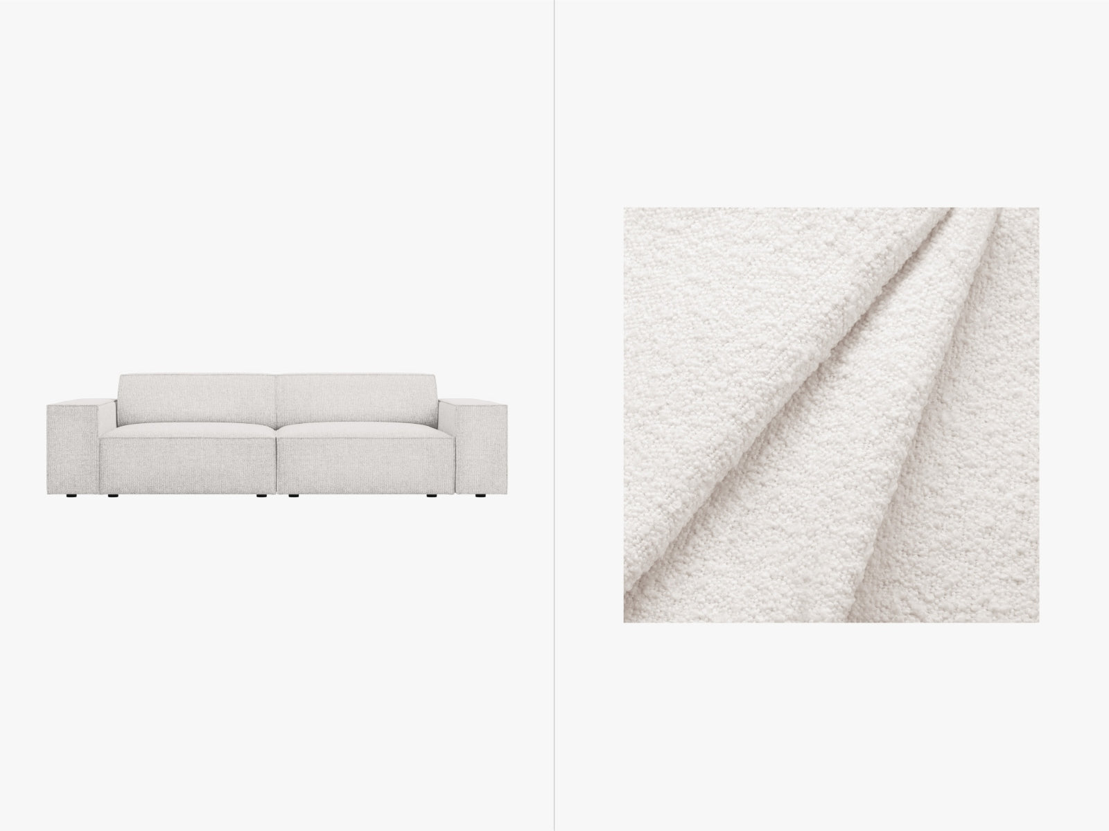 Jodie Boucle modulares Sofa 3 Sitzer in White präsentiert im Onlineshop von KAQTU Design AG. 3er Sofa ist von Micadoni