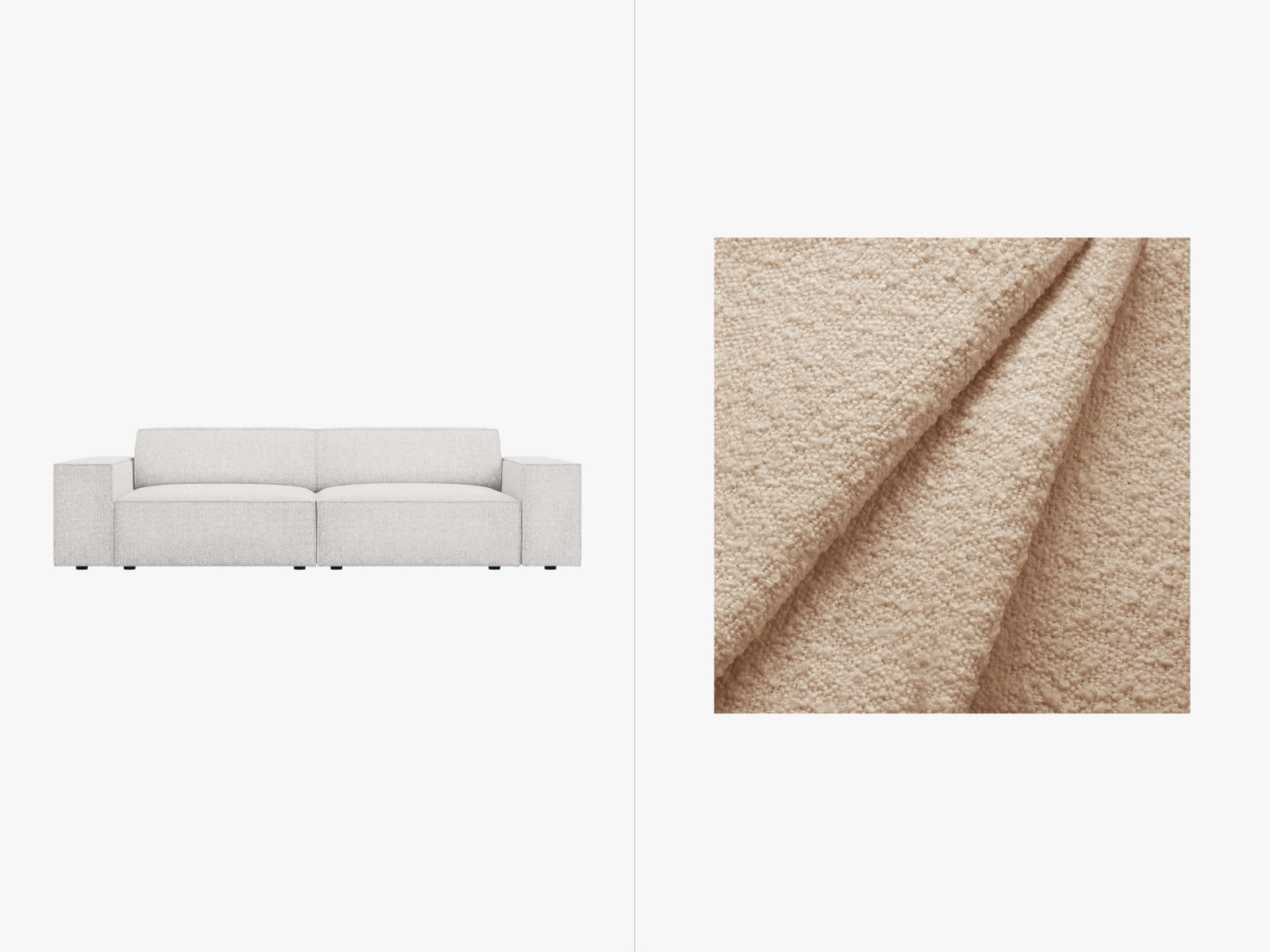Jodie Boucle modulares Sofa 3 Sitzer in Beige präsentiert im Onlineshop von KAQTU Design AG. 3er Sofa ist von Micadoni