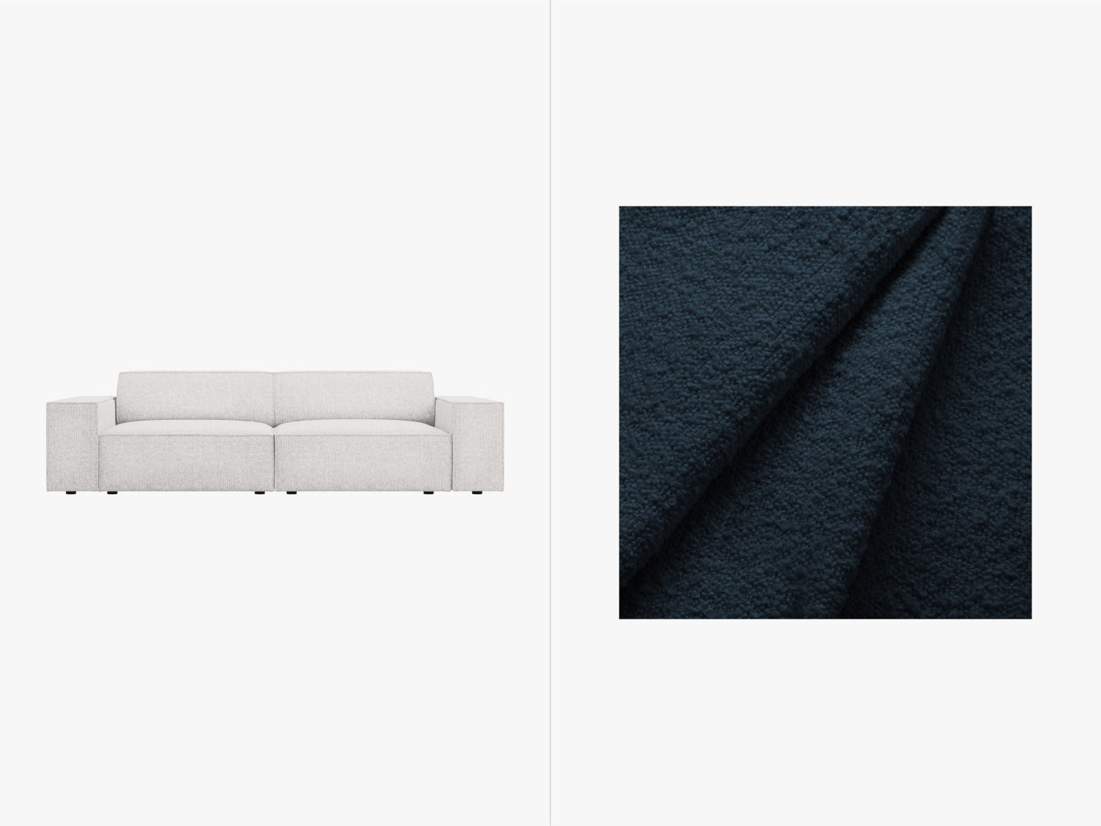 Jodie Boucle modulares Sofa 3 Sitzer in Dark Blue präsentiert im Onlineshop von KAQTU Design AG. 3er Sofa ist von Micadoni