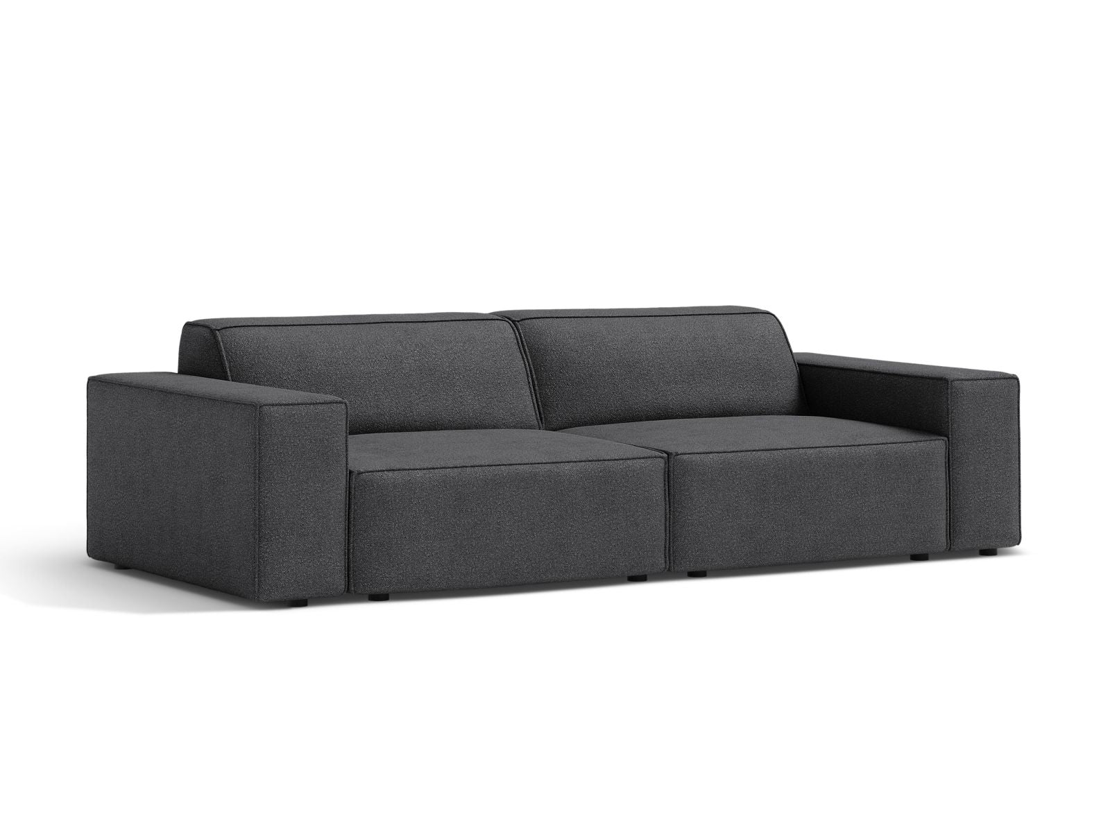 Elegantes Jodie Boucle 3-Sitzer Sofa in Dunkelgrau von Micadoni, ideal für stilvolle Wohnräume und modernes Design.