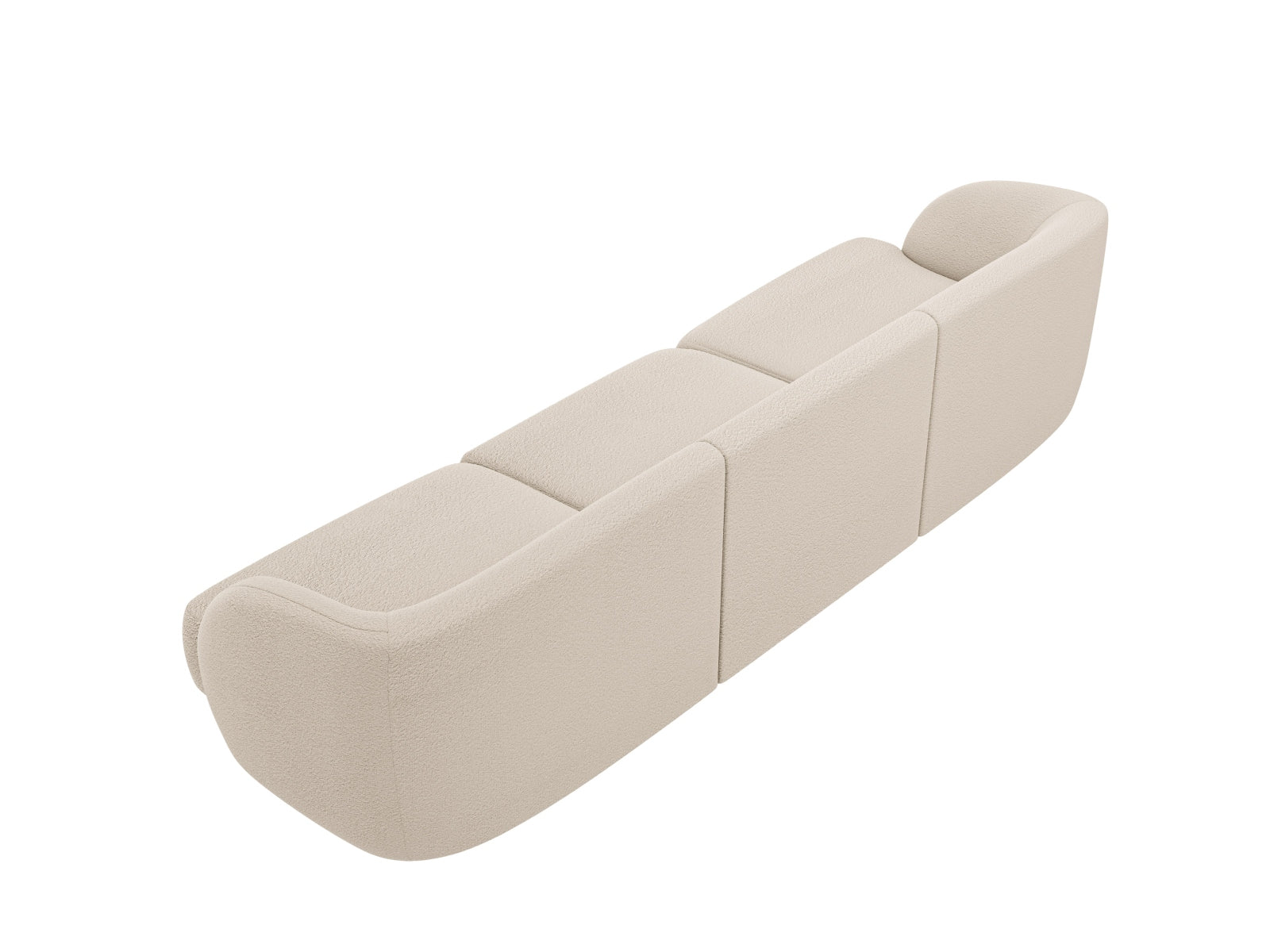 Beige Miley Boucle Sofa für 3 Personen von Micadoni, perfekt für stilvolle Wohnzimmer und gemütliche Entspannung.
