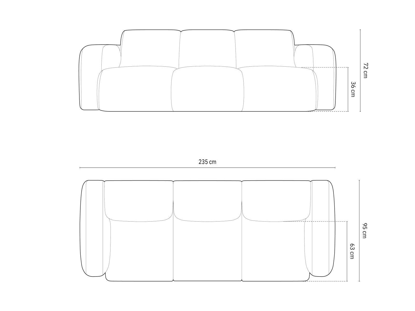 Molino Boucle Sofa 3 Sitzer in White präsentiert im Onlineshop von KAQTU Design AG. 3er Sofa ist von Micadoni