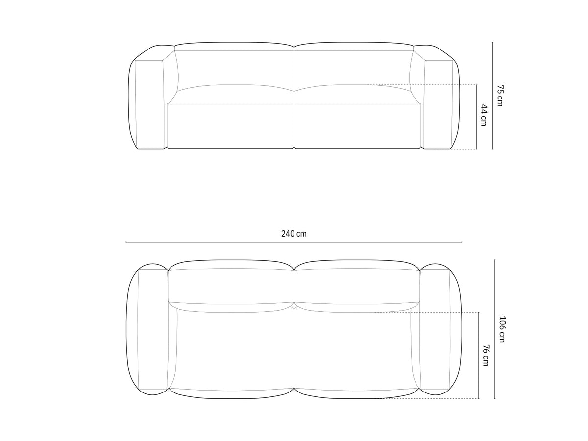 Martina Modulares Sofa 3 Sitzer in Deep Petrol-Vogue präsentiert im Onlineshop von KAQTU Design AG. 3er Sofa ist von Micadoni