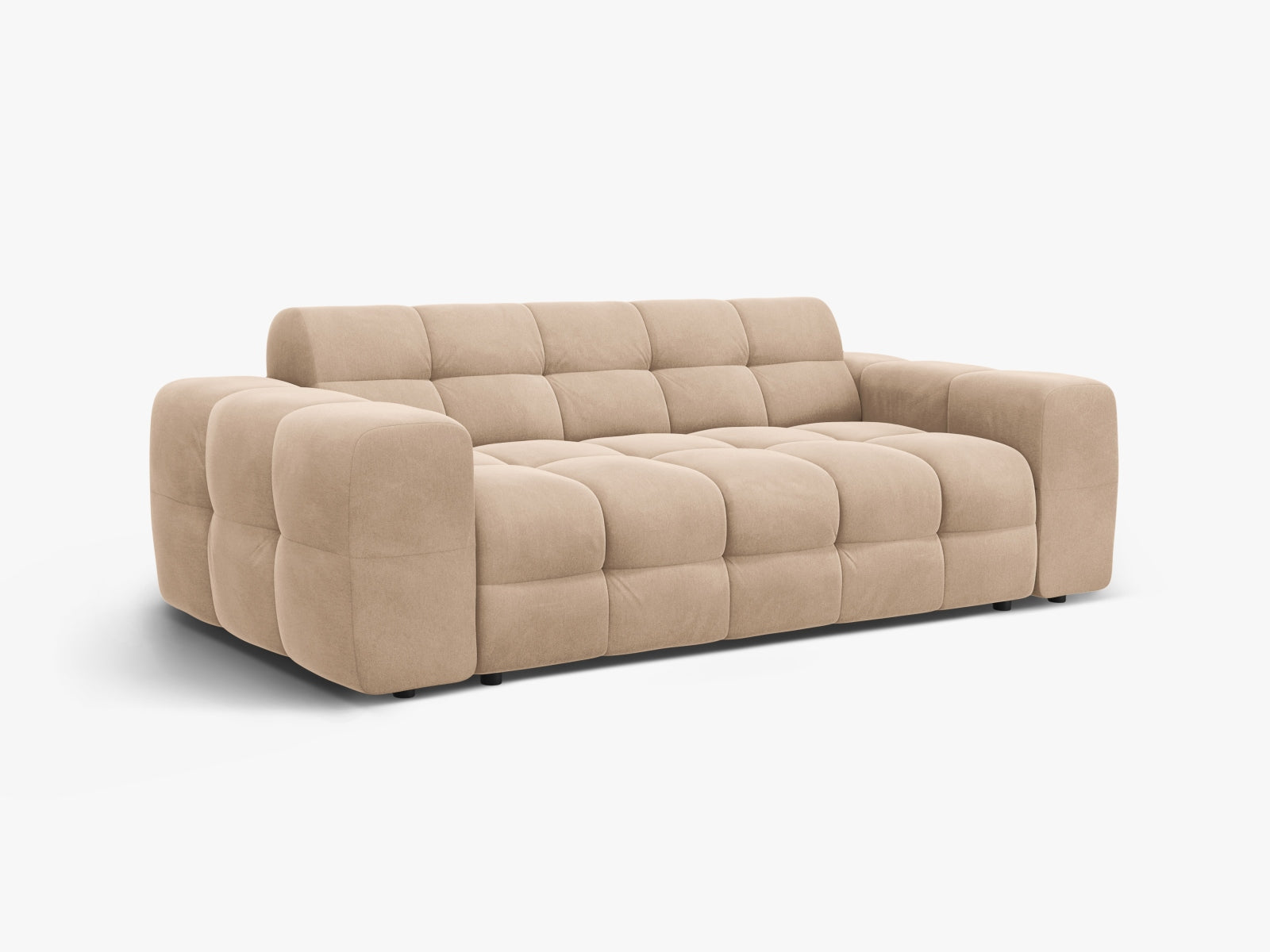 Kendal Velour Sofa 3 Sitzer in Almond Beige präsentiert im Onlineshop von KAQTU Design AG. 3er Sofa ist von Micadoni