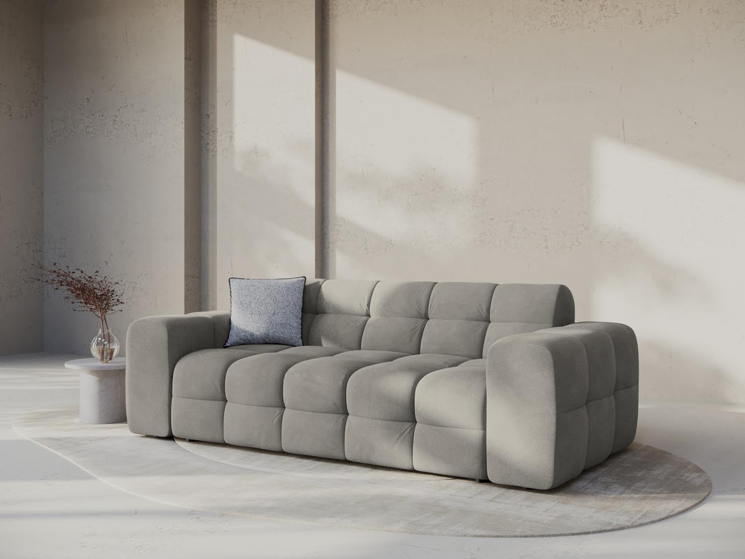 Kendal Velour Sofa 3 Sitzer in Dark Grey präsentiert im Onlineshop von KAQTU Design AG. 3er Sofa ist von Micadoni