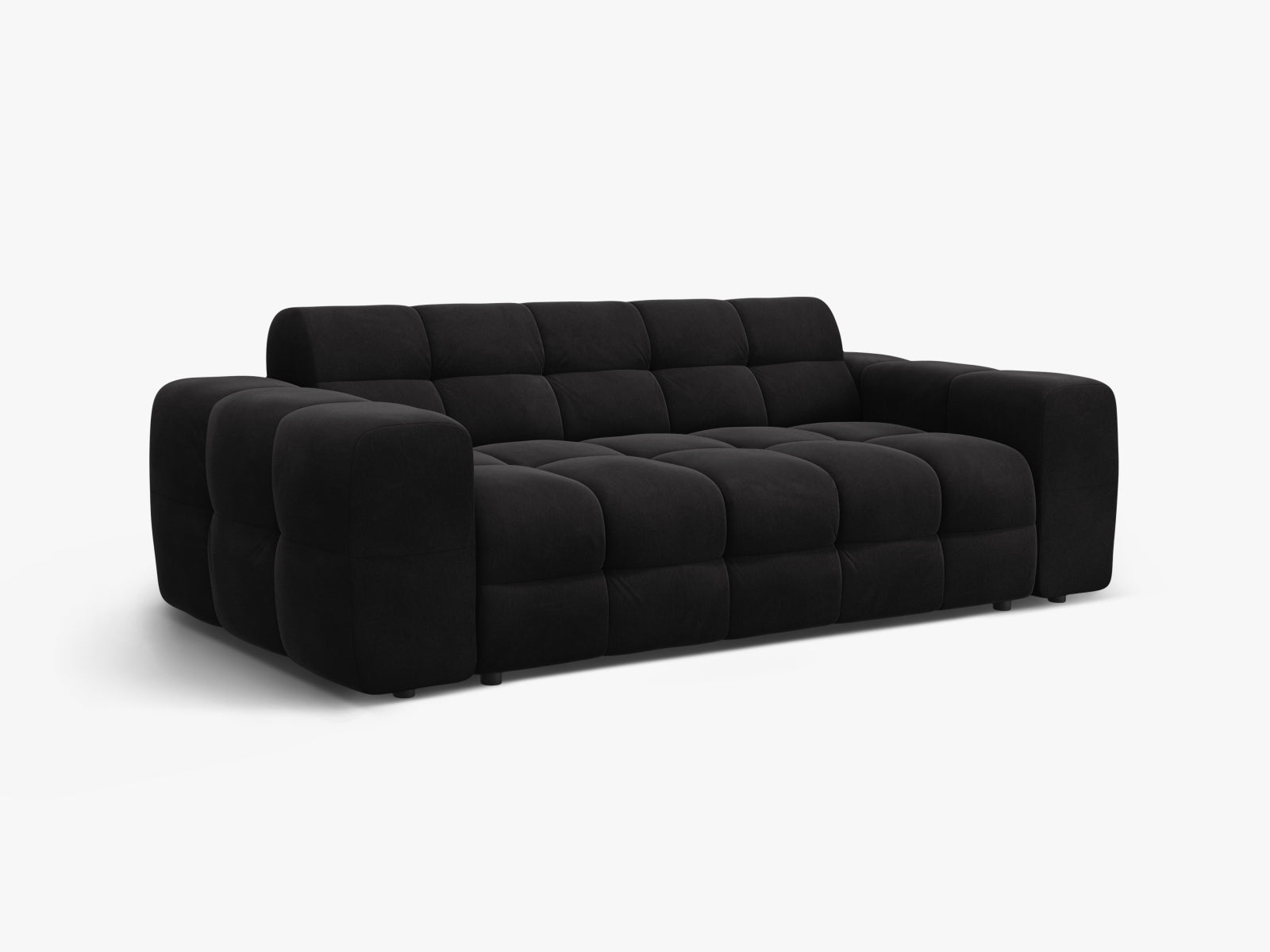Kendal Velour Sofa 3 Sitzer in Black präsentiert im Onlineshop von KAQTU Design AG. 3er Sofa ist von Micadoni