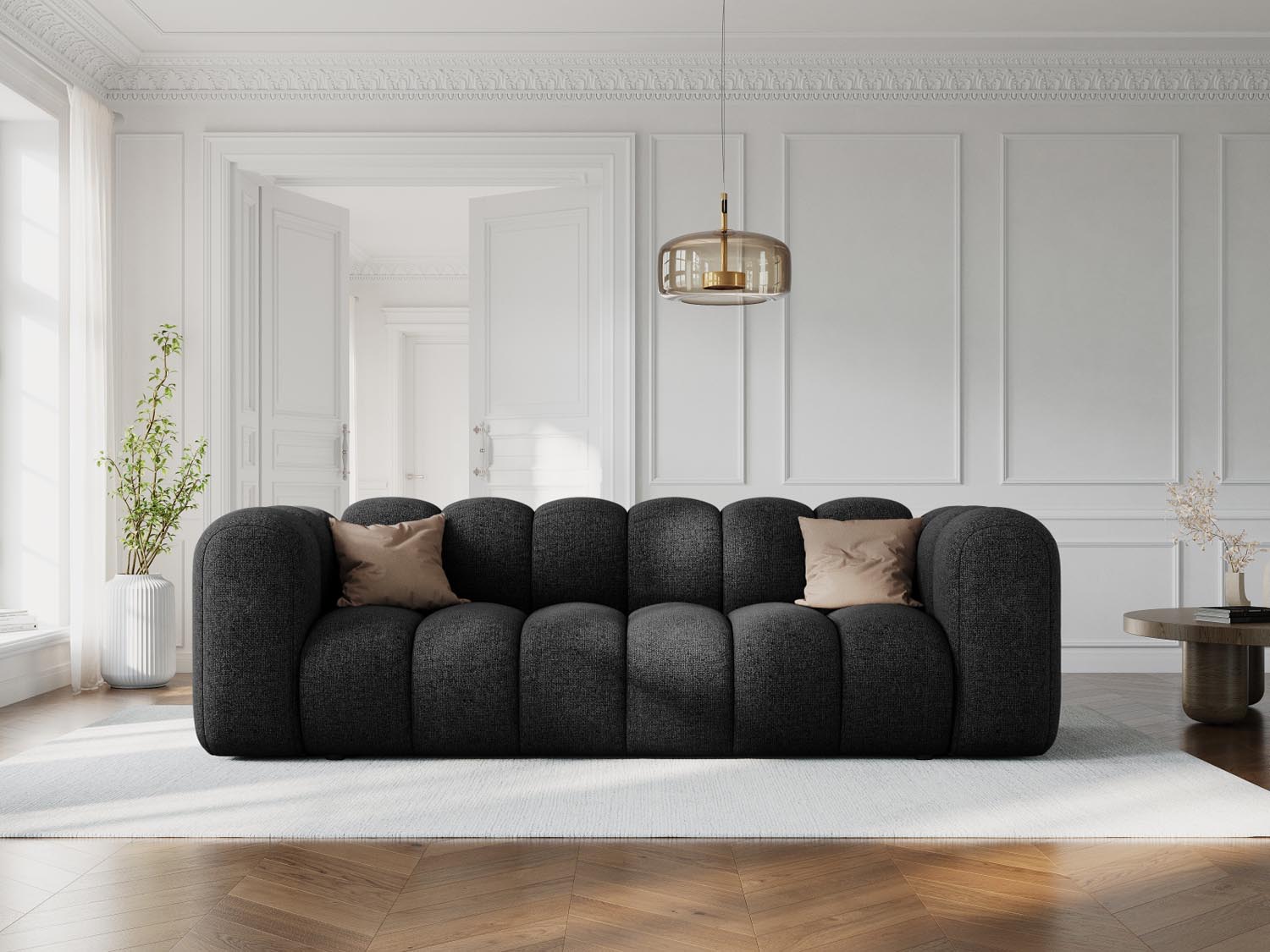 Lupine Sofa 3 Sitzer in Black präsentiert im Onlineshop von KAQTU Design AG. 3er Sofa ist von Micadoni