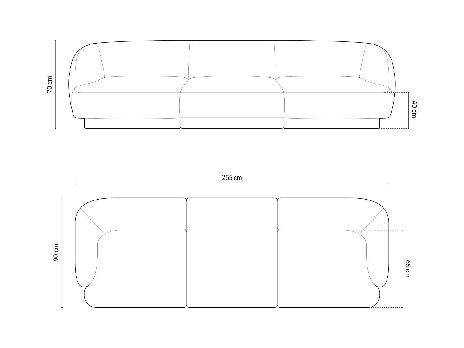 Miley Sofa 3 Sitzer in Light Grey präsentiert im Onlineshop von KAQTU Design AG. 3er Sofa ist von Micadoni