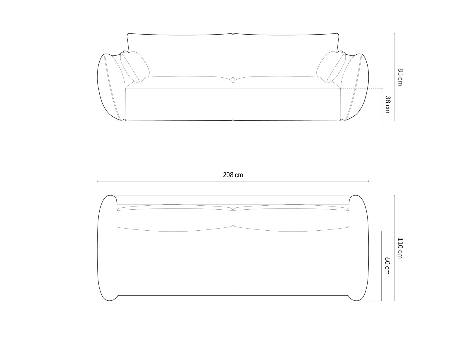 Kaelle Sofa 3 Sitzer in Light Beige präsentiert im Onlineshop von KAQTU Design AG. 3er Sofa ist von Micadoni