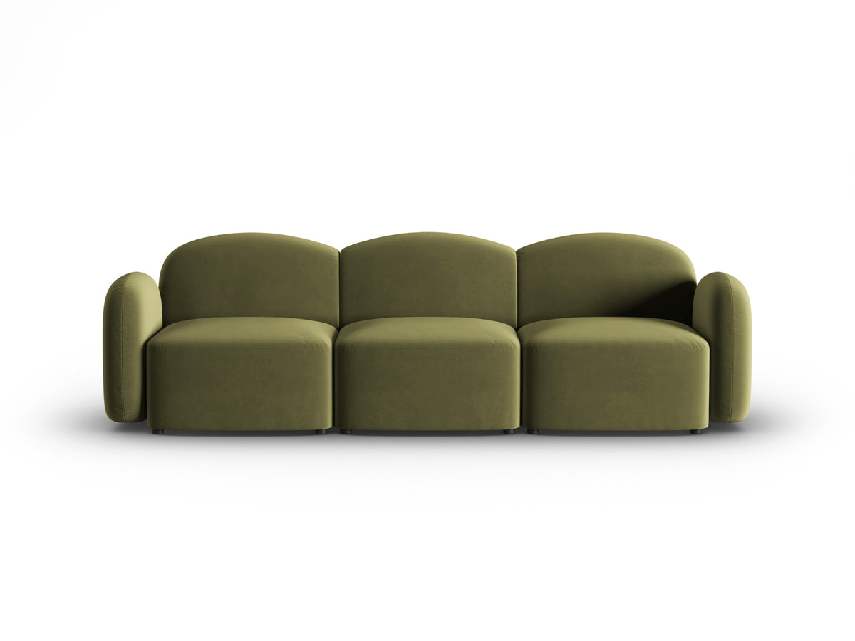 Blair Velour Sofa 3 Sitzer in Light Green-Casino präsentiert im Onlineshop von KAQTU Design AG. 3er Sofa ist von Micadoni