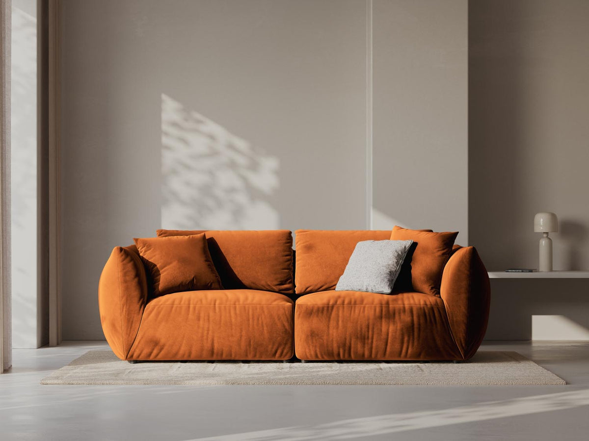 Chris Velour Modular Sofa 3 Sitzer in Terracotta-Casino präsentiert im Onlineshop von KAQTU Design AG. 3er Sofa ist von Micadoni