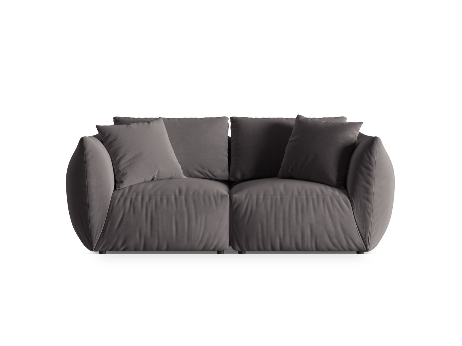 Chris Velour Modular Sofa 3 Sitzer in Dark Grey-Casino präsentiert im Onlineshop von KAQTU Design AG. 3er Sofa ist von Micadoni