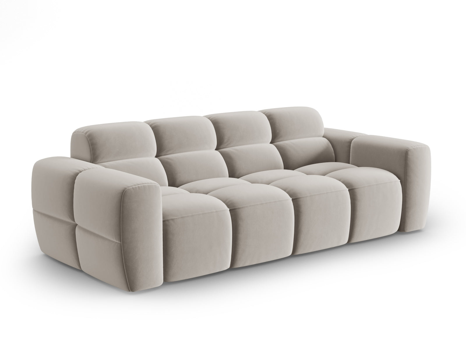 Lisa Velour Sofa 3 Sitzer in Light Beige präsentiert im Onlineshop von KAQTU Design AG. 3er Sofa ist von Micadoni