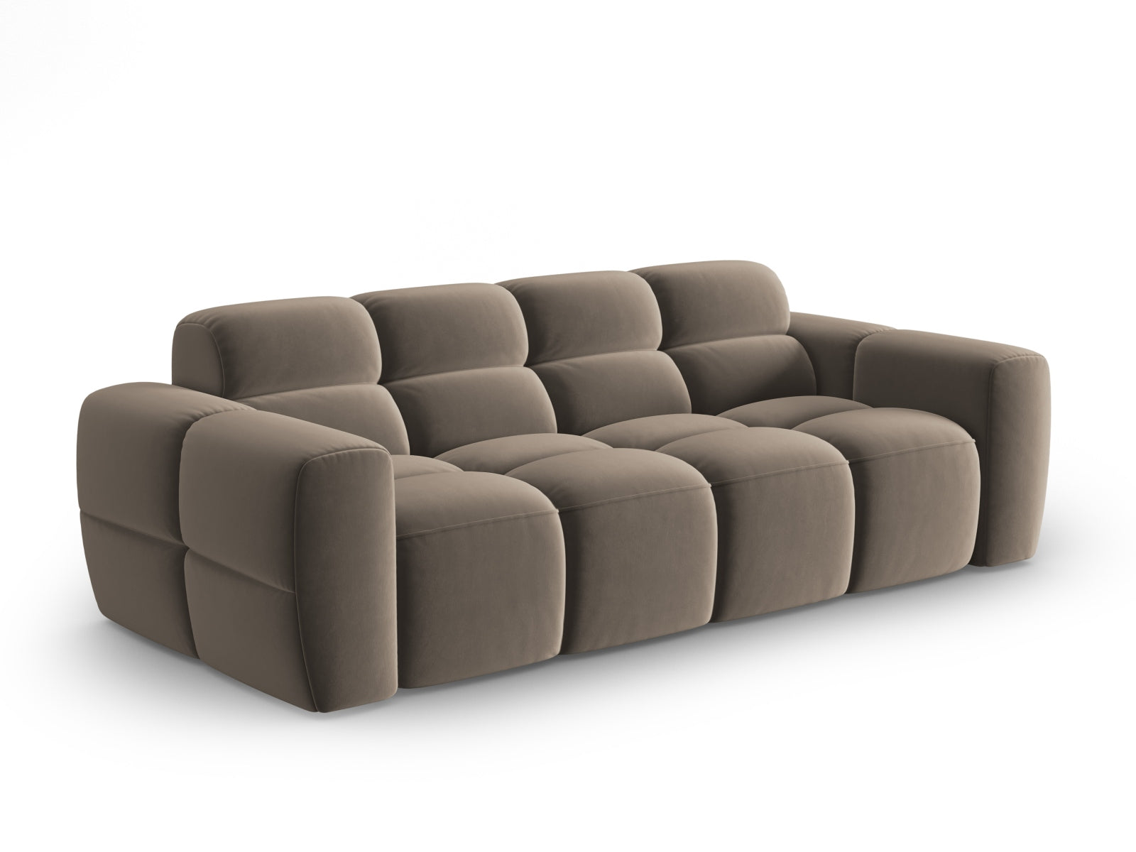 Lisa Velour Sofa 3 Sitzer in Light Brown präsentiert im Onlineshop von KAQTU Design AG. 3er Sofa ist von Micadoni