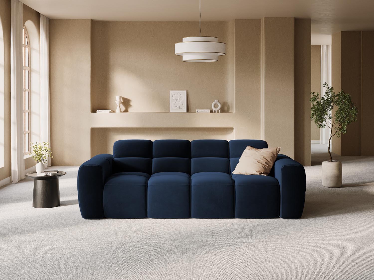 Lisa Velour Sofa 3 Sitzer in Royal Blue präsentiert im Onlineshop von KAQTU Design AG. 3er Sofa ist von Micadoni